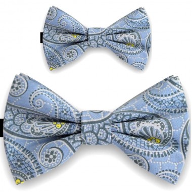 Papioane tată fiu, albastru fier, imprimeuri paisley